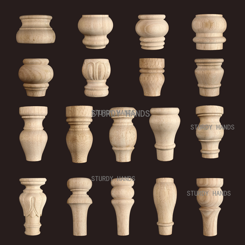 Furniture Hardware For Legs - 1 Stück Möbelbeine aus Massivholz, Runde