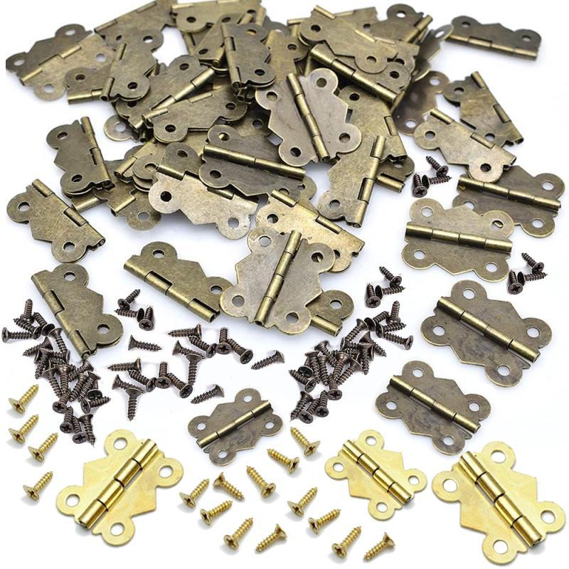 Furniture Hardware Antique - 10/20 Stück Scharniere mit Schrauben, Schmetterlings-Bügelscharniere