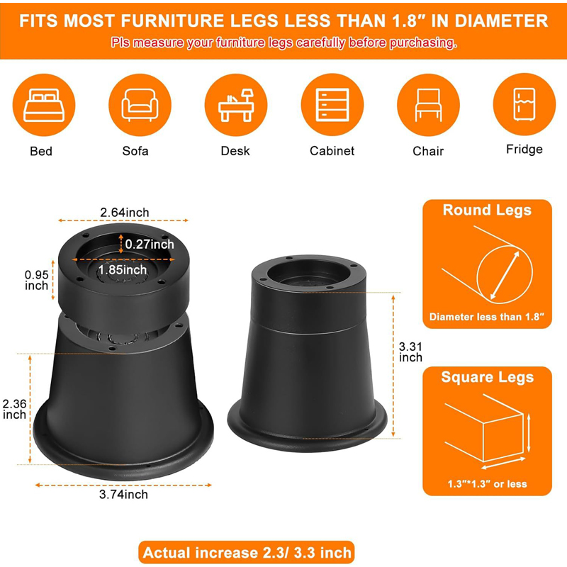 4 Stück robuste Möbel-Riser, r – Furniture Hardware Feet Bewertung und Preis