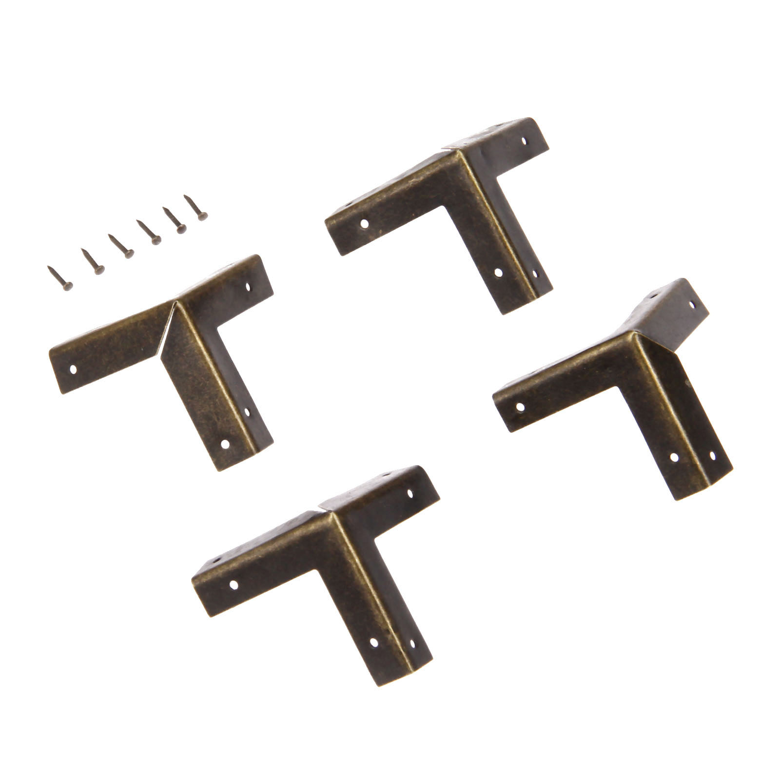 DRELD 4 Stück Antik-Bronze-Eck – Furniture Hardware Antique Bewertung und Preis